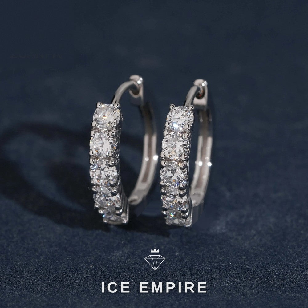 Iced Out Rose Gold Plated Lab Grown Diamond Hoop Earrings