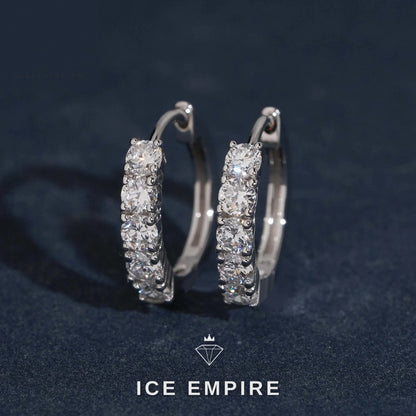 Iced Out Rose Gold Plated Lab Grown Diamond Hoop Earrings