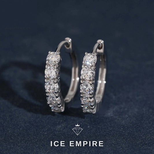 Iced Out Rose Gold Plated Lab Grown Diamond Hoop Earrings