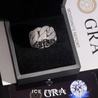 Iced Out 925 Silver Moissanite Ring