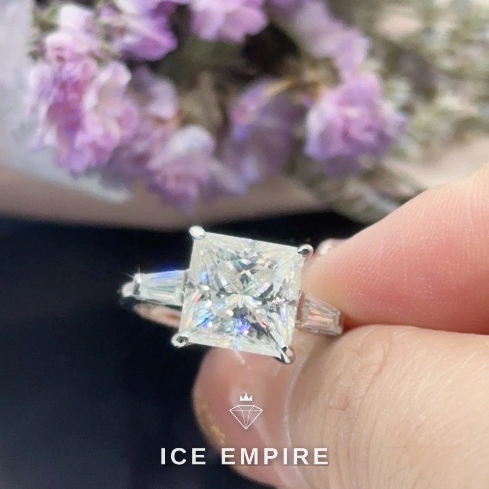 Iced Out Heart Gold Plated Moissanite Engagement Ring