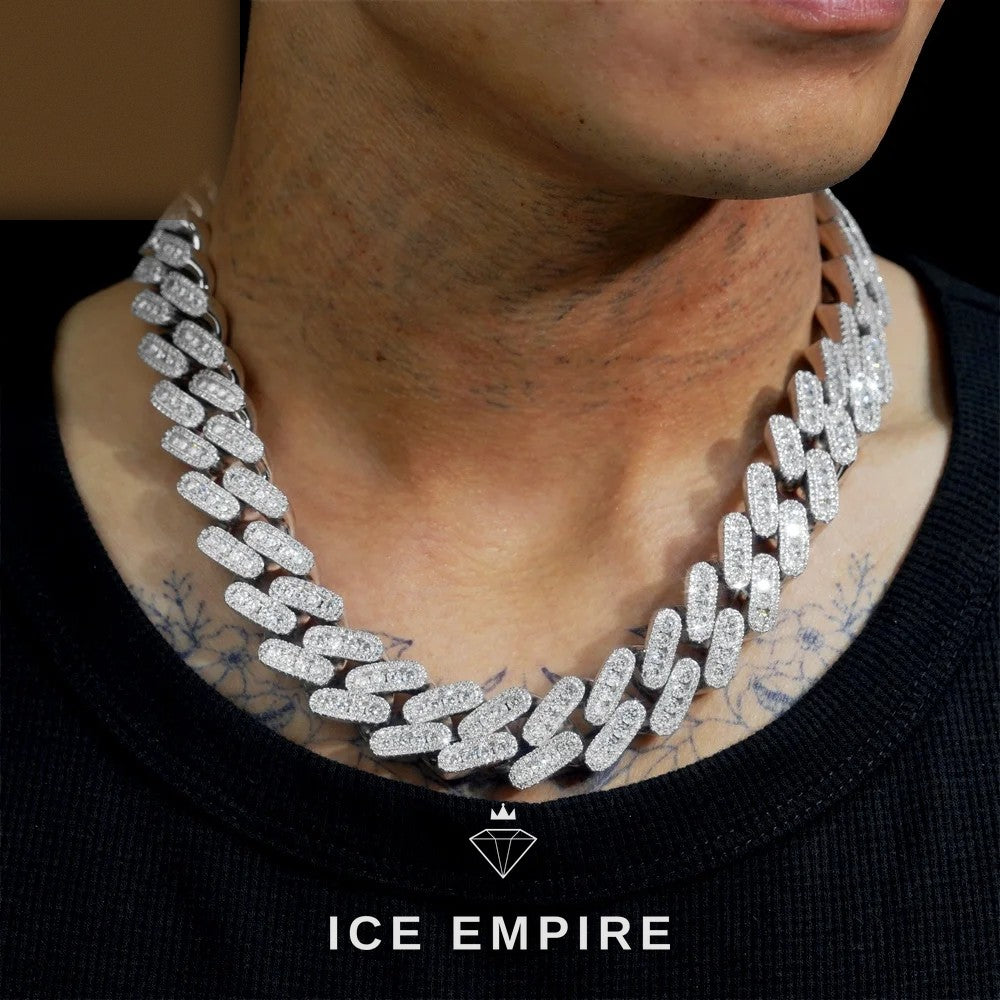 Iced Out Rose Gold Plated Moissanite Cuban Chain