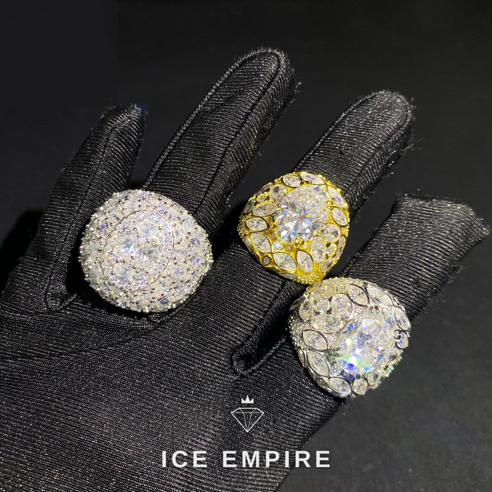 Iced Out 925 Silver Moissanite Ring