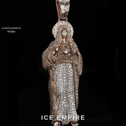 Iced Out Cross 925 Silver Moissanite Pendant
