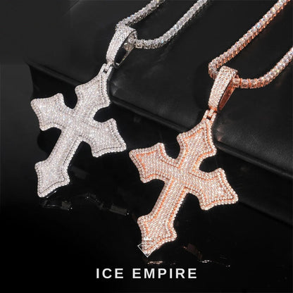 Iced Out Cross Rose Gold Pendant