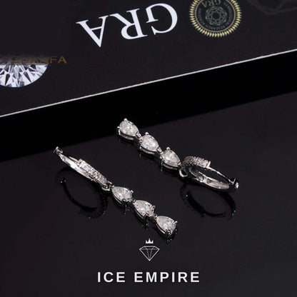 Iced Out 925 Silver Moissanite Hoop Earrings