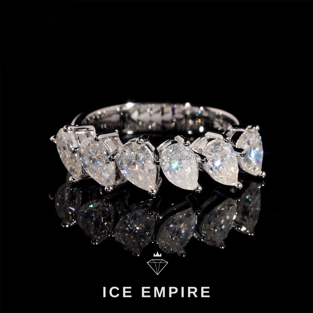 Iced Out 925 Silver Moissanite Ring