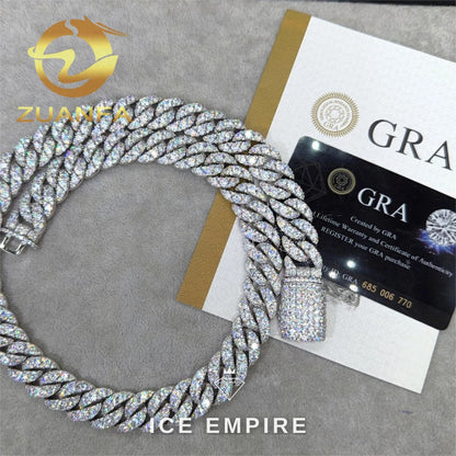 Iced Out Rose Gold Plated Moissanite Cuban Chain