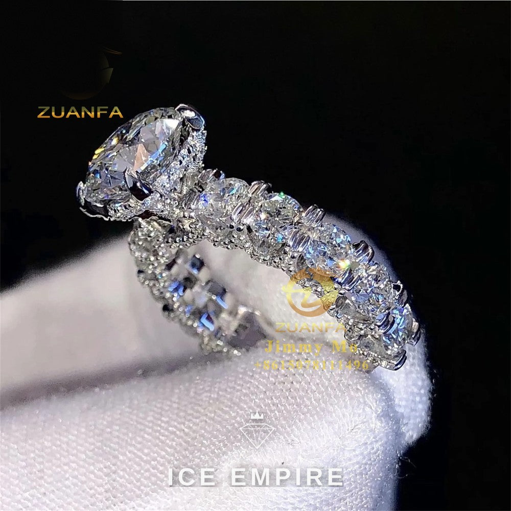Iced Out Baguette 10K Gold Moissanite Engagement Ring
