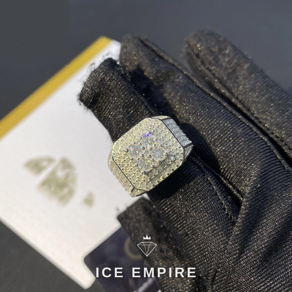Iced Out 925 Silver Moissanite Ring