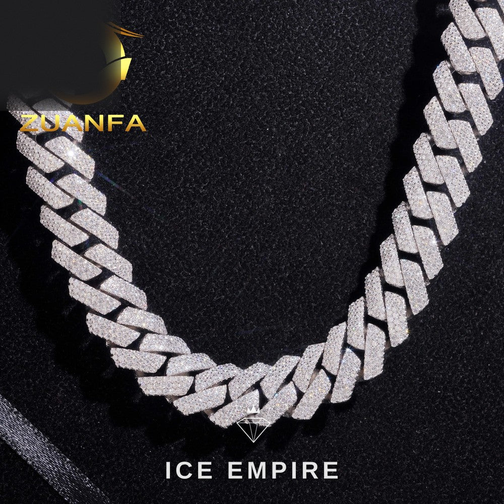 Iced Out Rose Gold Plated Moissanite Cuban Chain