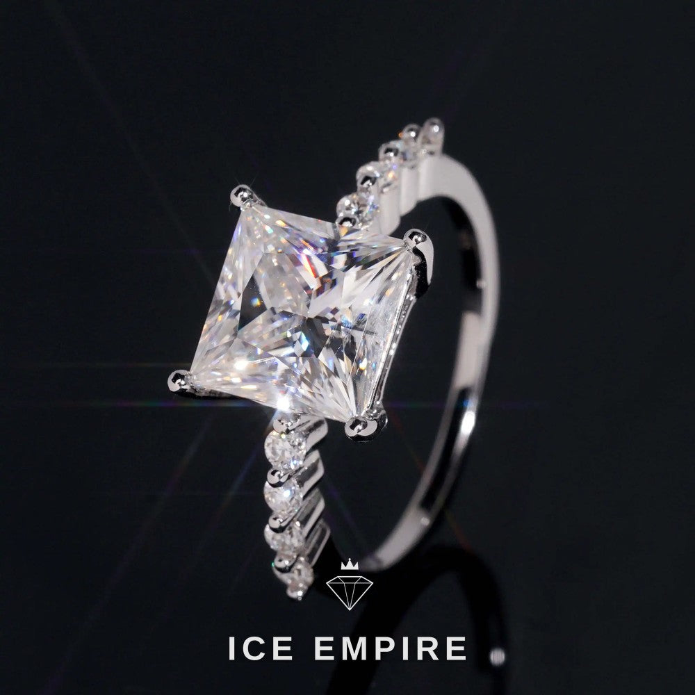 Iced Out Rose Gold Plated Moissanite Engagement Ring