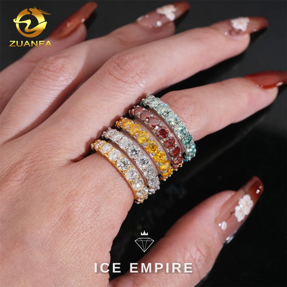 Iced Out 925 Silver Moissanite Ring
