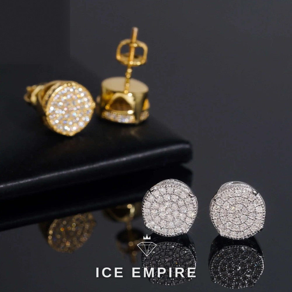 Iced Out Gold Plated Moissanite Stud Earrings