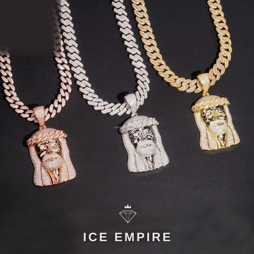 Iced Out Rose Gold Plated Moissanite Pendant