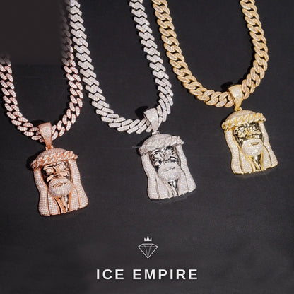 Iced Out Rose Gold Plated Moissanite Pendant