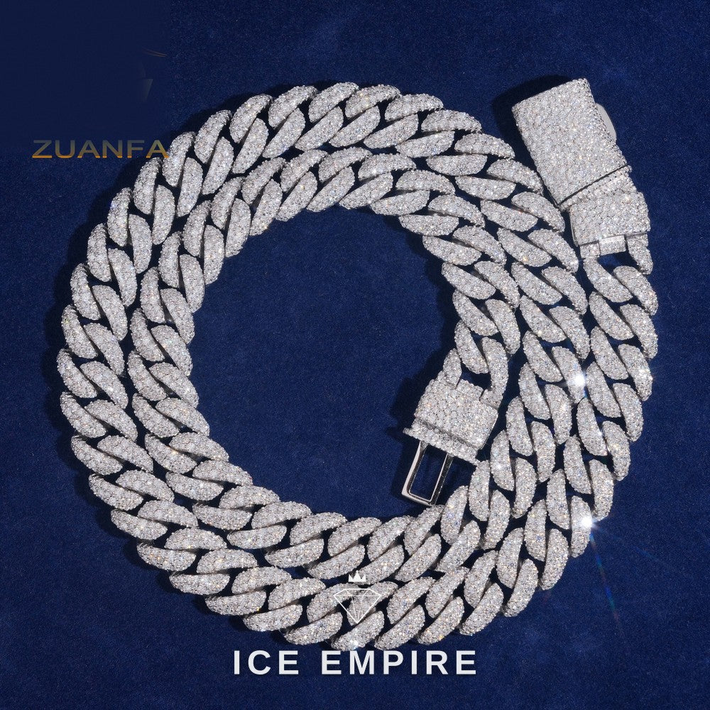 Iced Out Rose Gold Plated Moissanite Cuban Chain