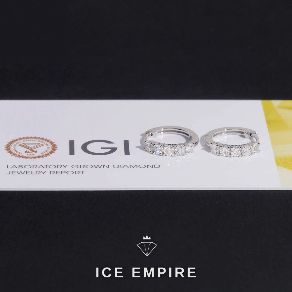 Iced Out Rose Gold Plated Lab Grown Diamond Hoop Earrings