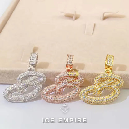 Iced Out Baguette Rose Gold Plated Moissanite Pendant