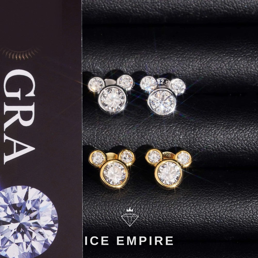 Iced Out Rose Gold Plated Moissanite Earrings