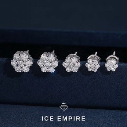 Iced Out Cluster Rose Gold Plated Lab Grown Diamond Earrings