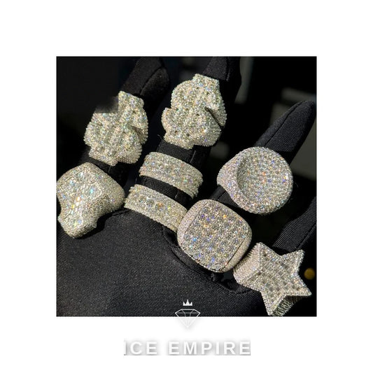 Iced Out Rose Gold Plated Moissanite Ring