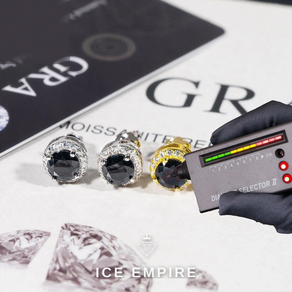 Iced Out 925 Silver Moissanite Stud Earrings