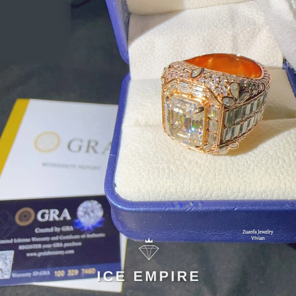 Iced Out 925 Silver Moissanite Ring