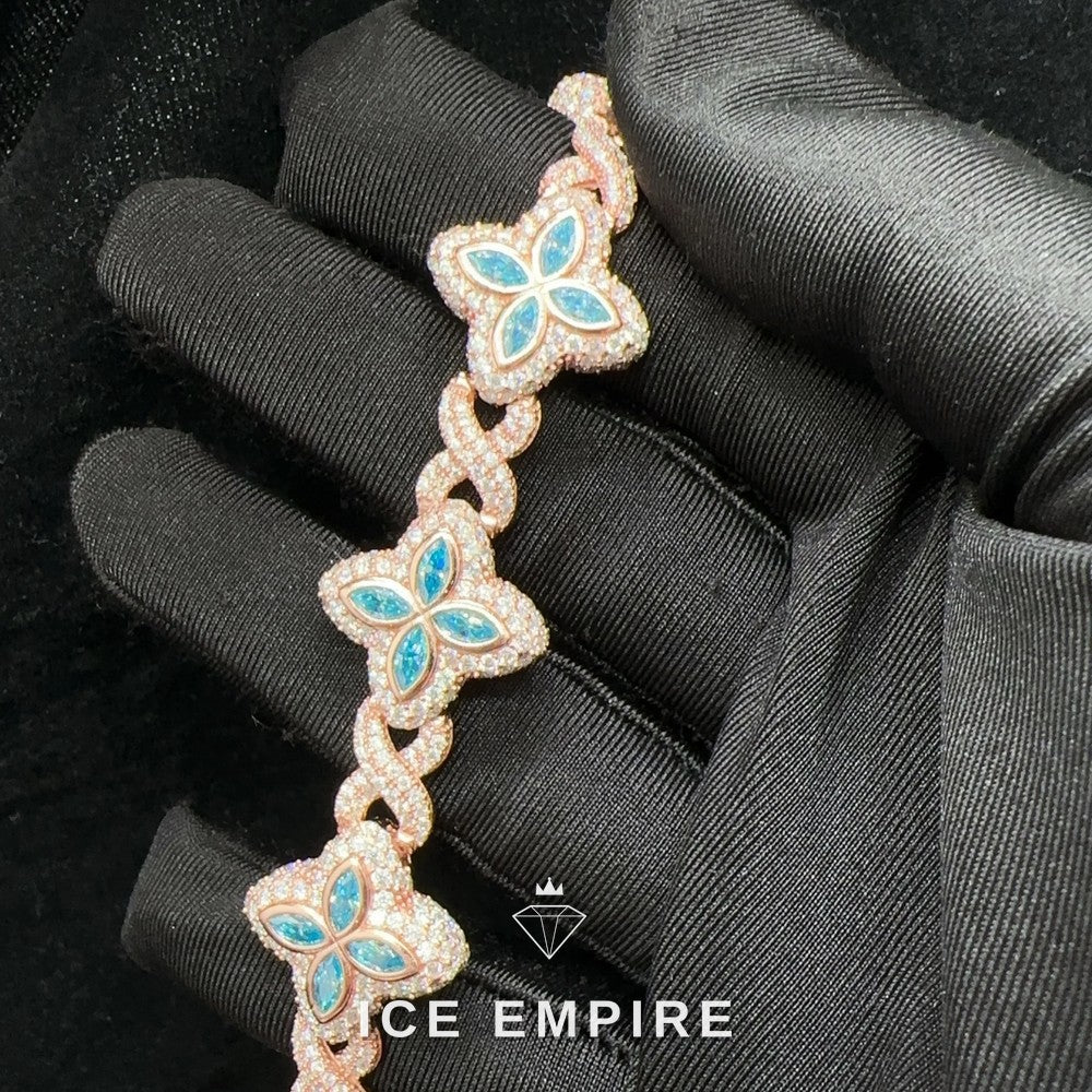 Iced Out Rose Gold Plated Moissanite Cuban Chain