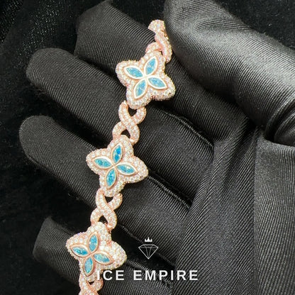 Iced Out Rose Gold Plated Moissanite Cuban Chain