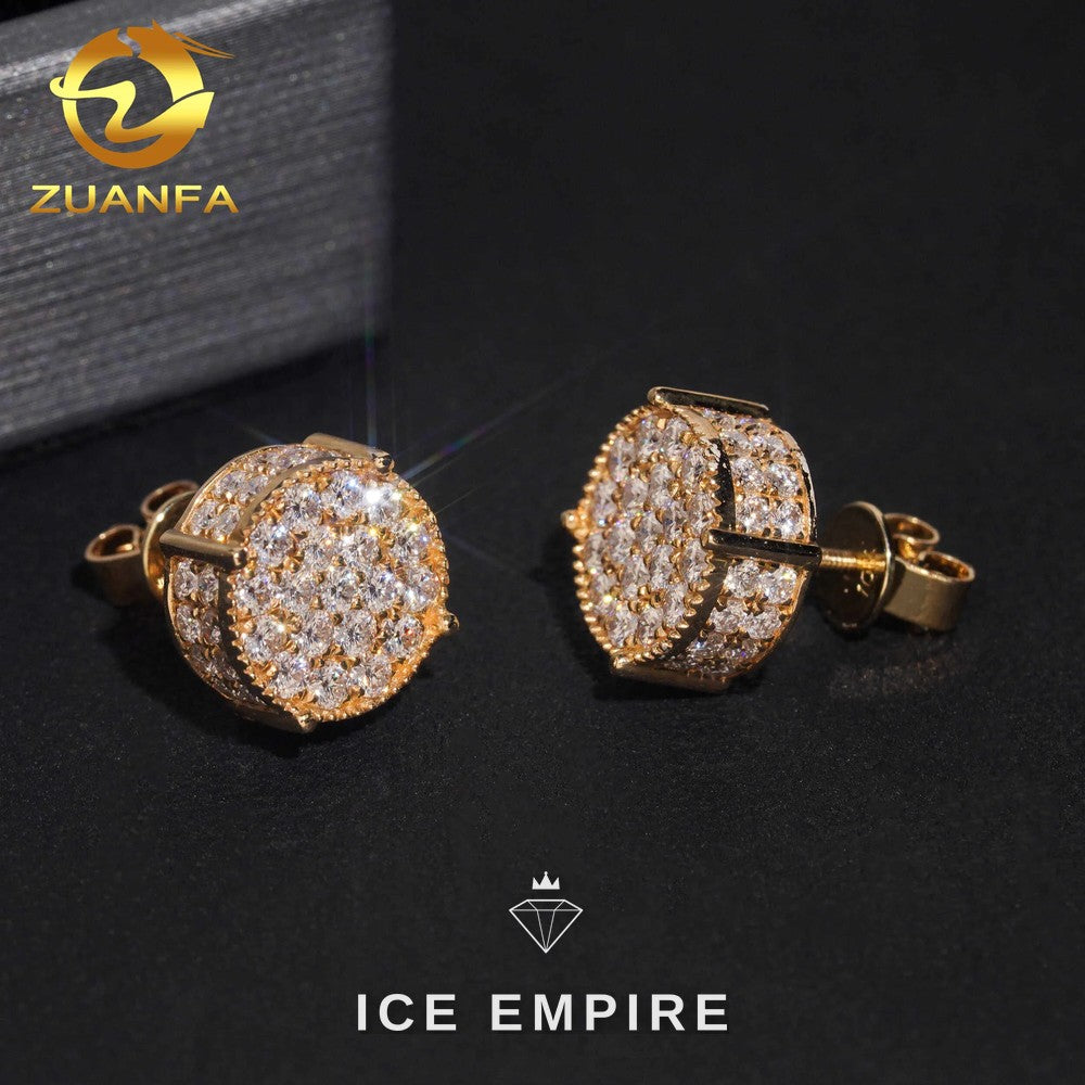 Iced Out Cluster Rose Gold Plated Moissanite Earrings