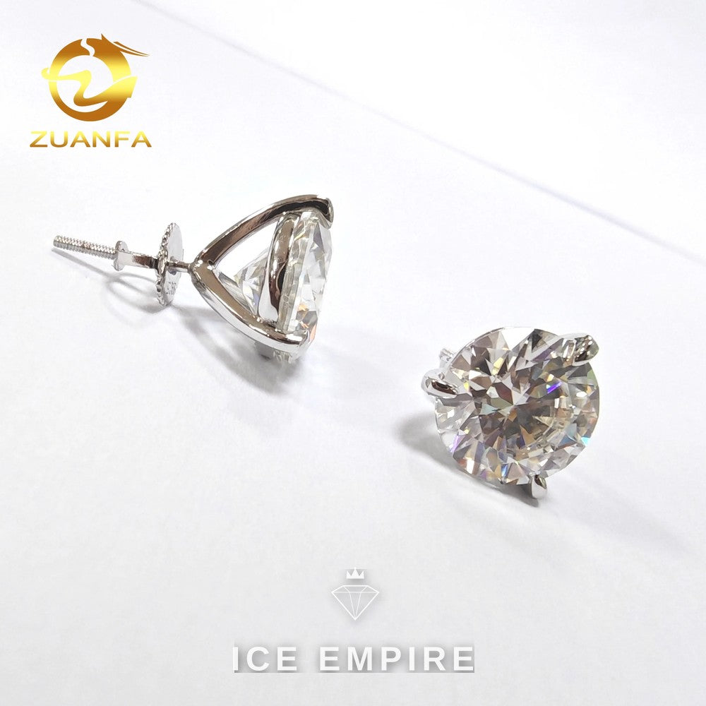 Iced Out Cluster 925 Silver Moissanite Earrings