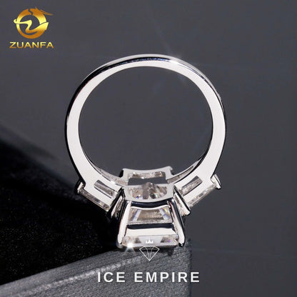 Iced Out 18K Gold Moissanite Wedding Band