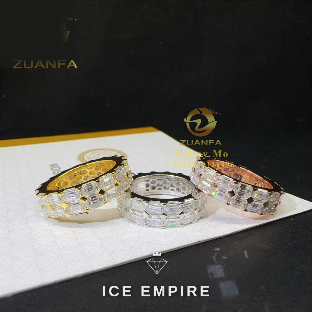 Iced Out 925 Silver Moissanite Ring