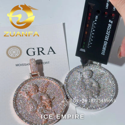 Iced Out Rose Gold Plated Moissanite Pendant