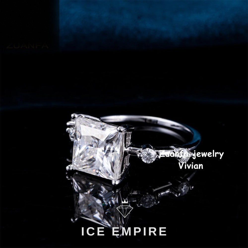 Iced Out Rose Gold Plated Moissanite Ring