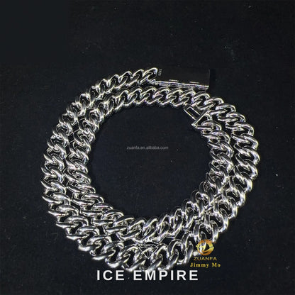 Iced Out 925 Silver Moissanite Cuban Chain