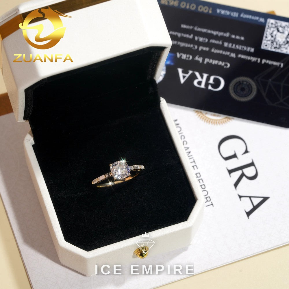 Iced Out 10K Gold Moissanite Engagement Ring