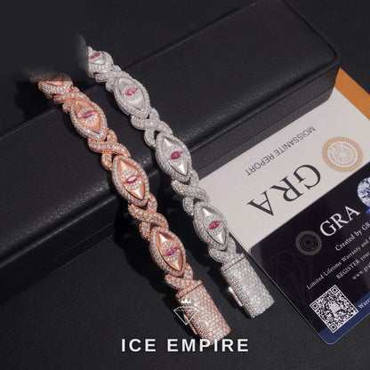 Iced Out Rose Gold Moissanite Bracelet
