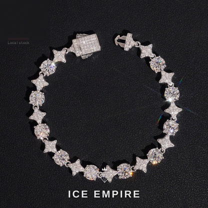 Iced Out 925 Silver Moissanite Bracelet