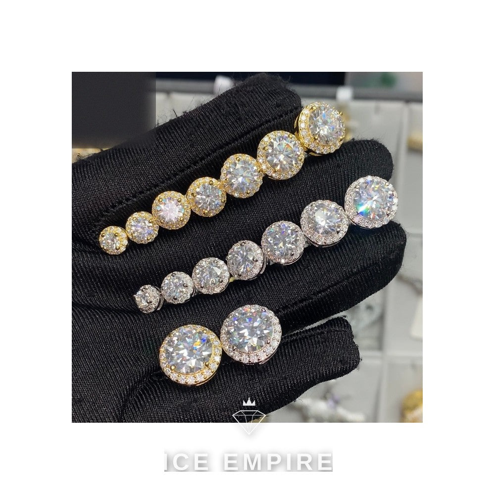 Iced Out Rose Gold Plated Moissanite Stud Earrings