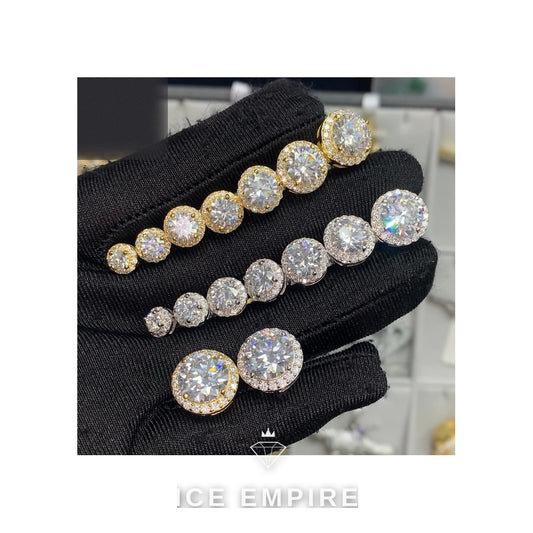 Iced Out Rose Gold Plated Moissanite Stud Earrings
