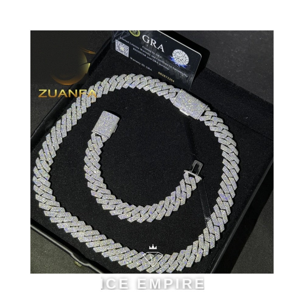 Iced Out Rose Gold Plated Moissanite Cuban Chain
