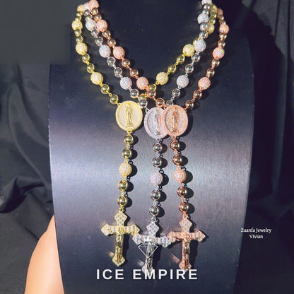 Iced Out Rose Gold Moissanite Cuban Chain