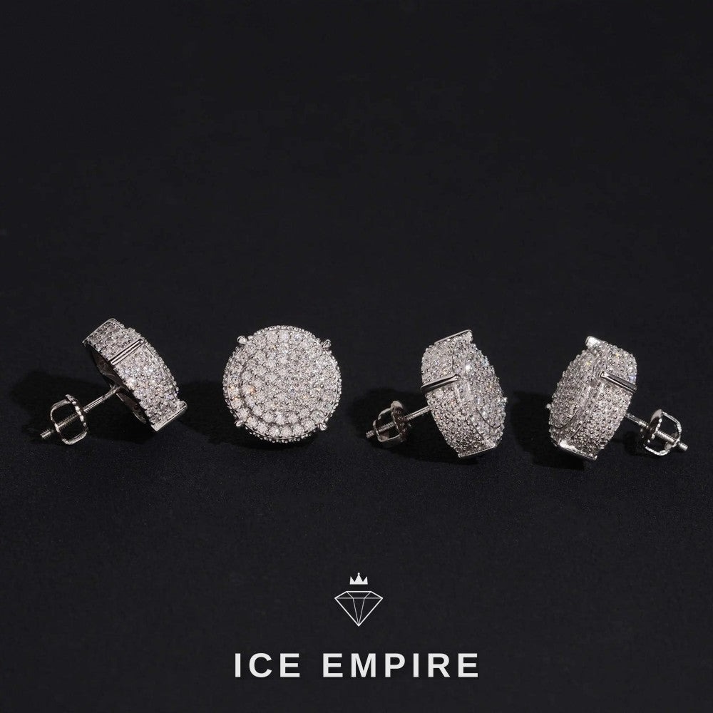 Iced Out Gold Plated Moissanite Stud Earrings