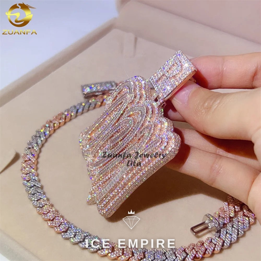 Iced Out Baguette Rose Gold Pendant