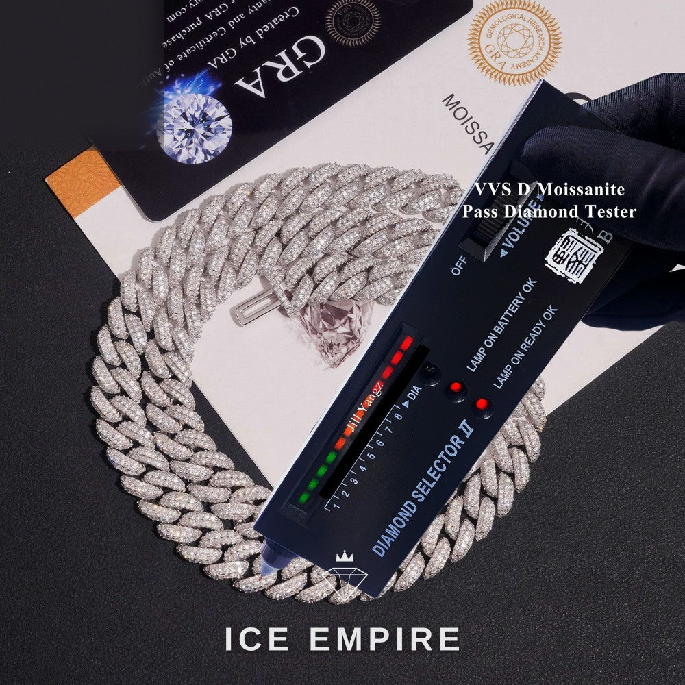 Iced Out Rose Gold Plated Moissanite Cuban Chain