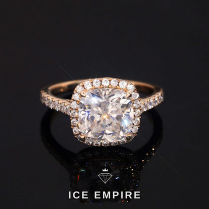 Iced Out 14K Gold Moissanite Wedding Band