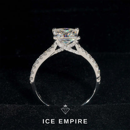 Iced Out 14K Gold Moissanite Engagement Ring