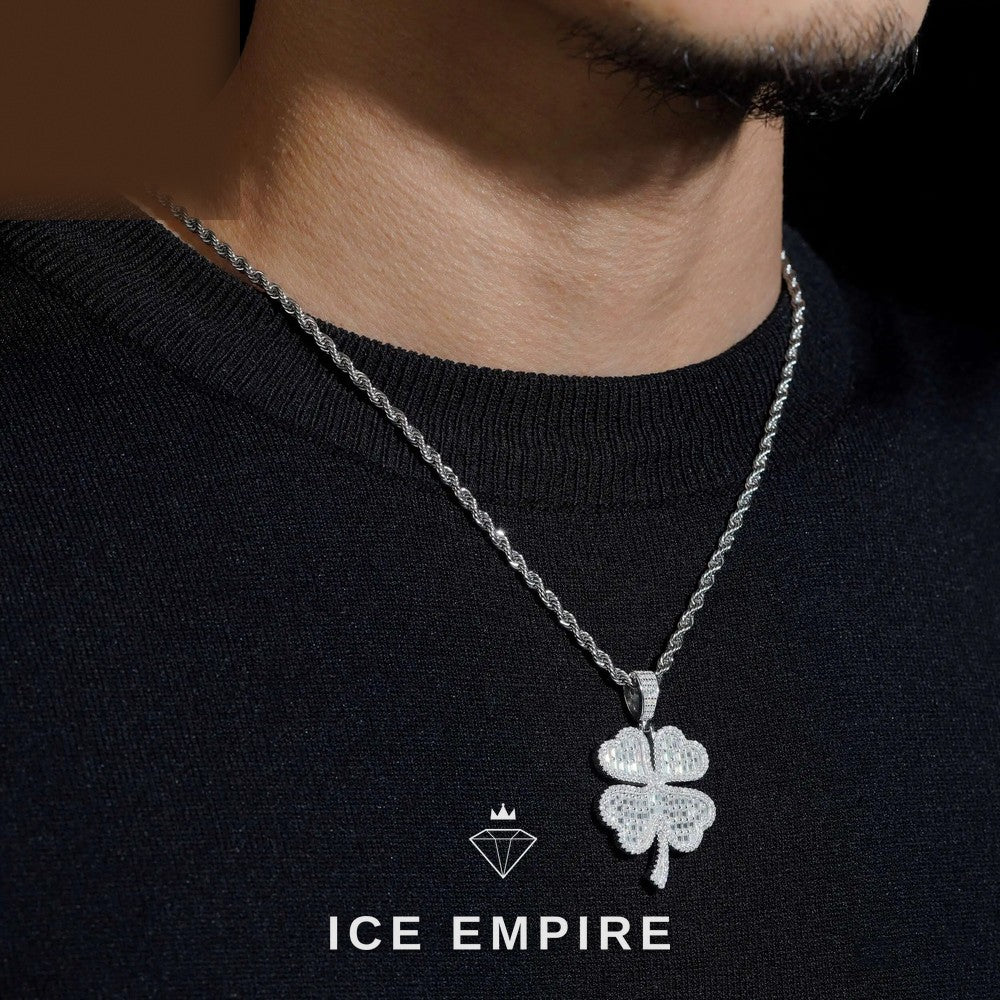 Iced Out Baguette Gold Plated Lab Grown Diamond Pendant